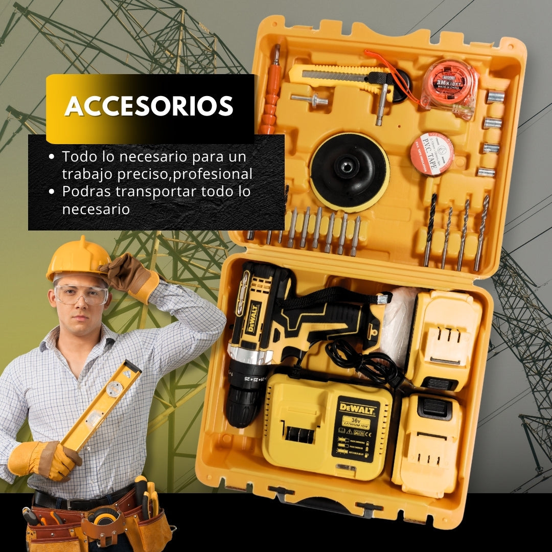 TALADRO DEWALT 36V CON KIT DE ACCESORIOS - OFERTA ESPECIAL 🔥