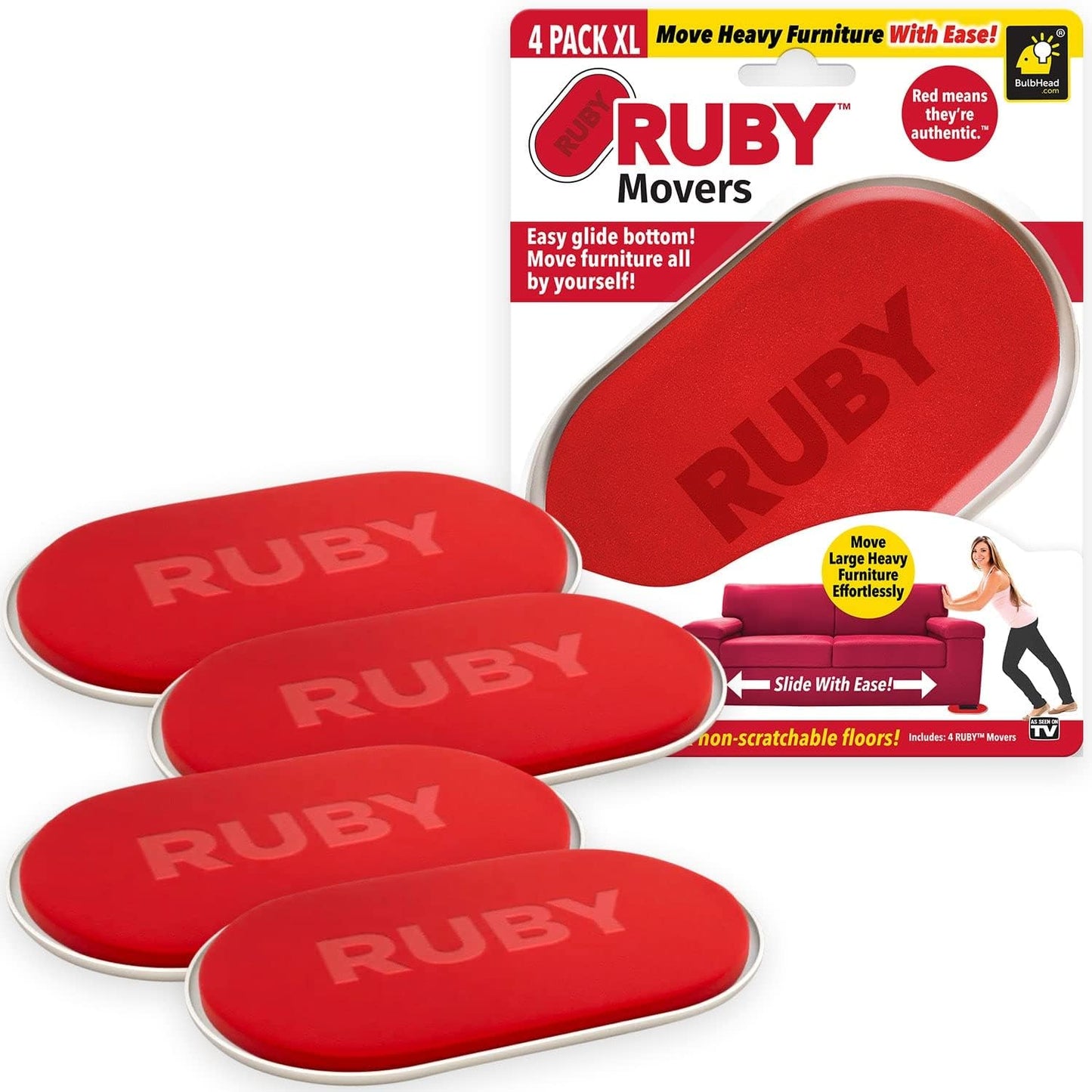 RubyMovers: Deslizadores de Muebles - Mueva Fácilmente Sofás Pesados, Sillones y Más.