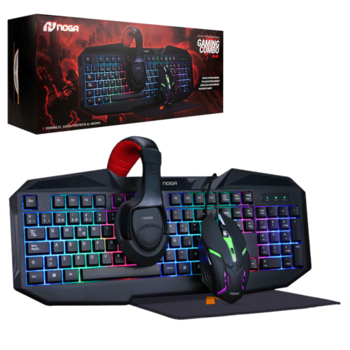 Kit Gamer NOGA 4 en 1 ®: Teclado+mouse +audifono + Pad