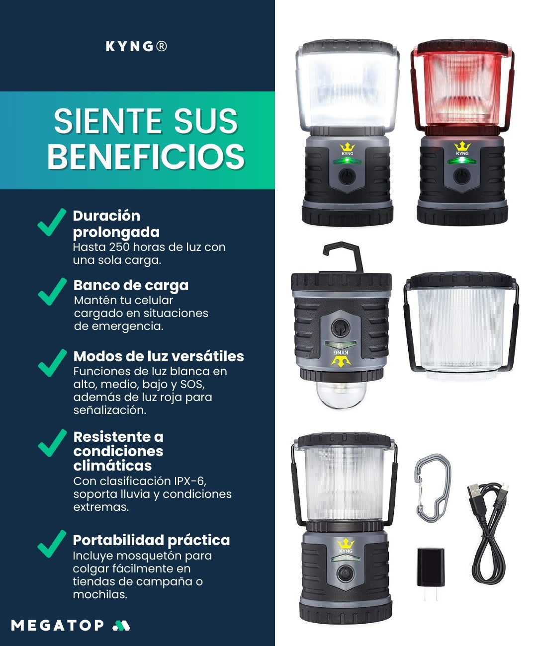 KYNG: Linterna LED Recargable