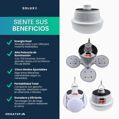 Solux: Luz solar led recargable