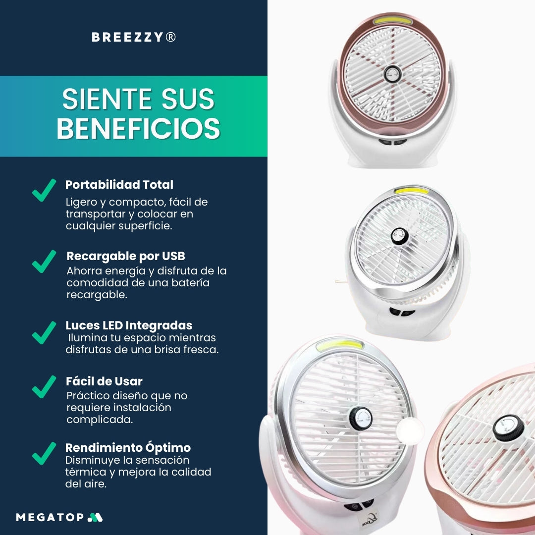 Breezzy: Miniventilador De Escritorio Portátil