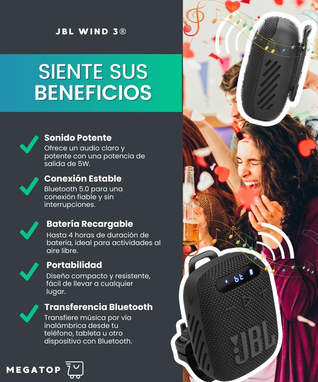 JBL WIND 3: Parlante Bluetooth - Diversión