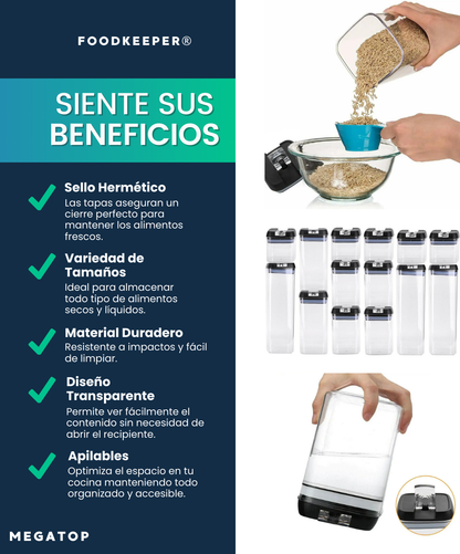 FoodKeeper: Set de 7 Contenedores para alimentos