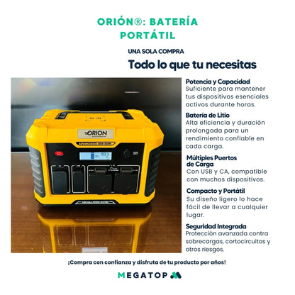 Orión: Batería portátil