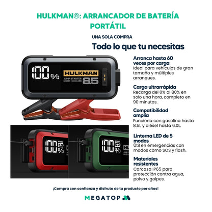 Hulkman: Arrancador de batería Portátil