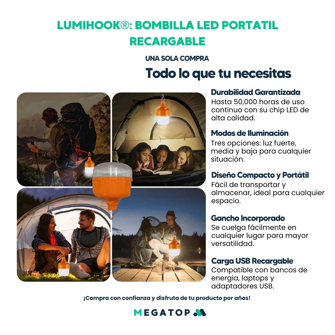 LumiHook: Bombilla Led Portatil Recargable