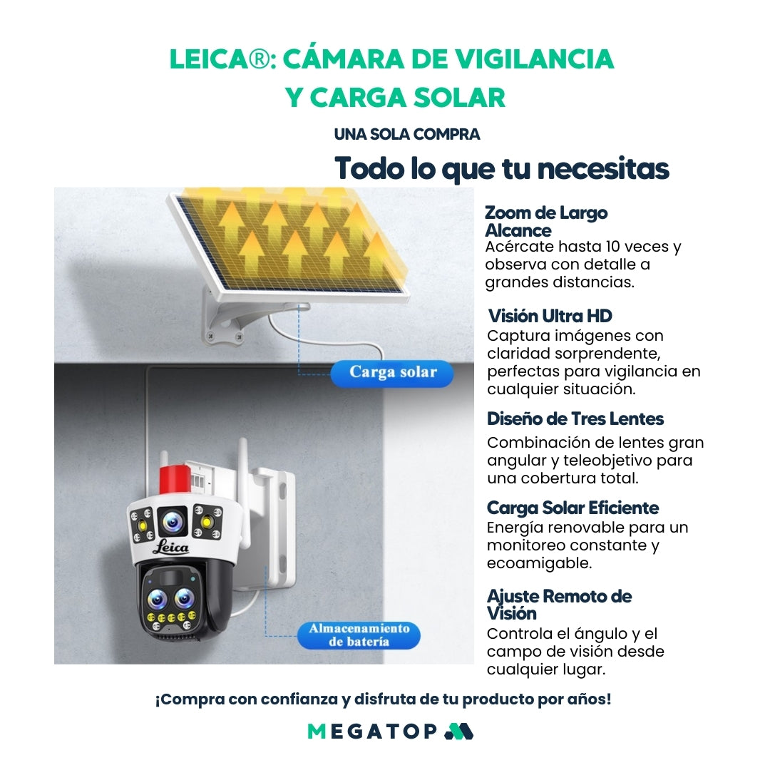 Leica: Cámara de vigilancia  y carga solar