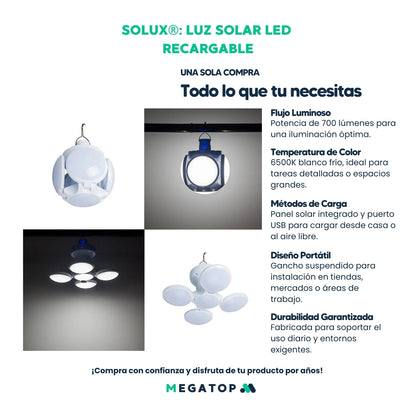 Solux: Luz solar led recargable