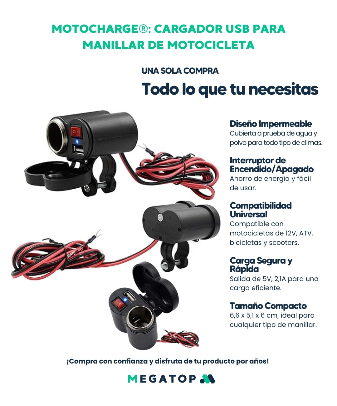 MotoCharge: Cargador USB para moto