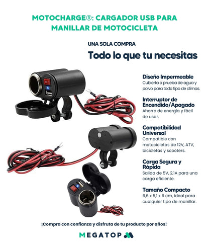 MotoCharge: Cargador USB para moto