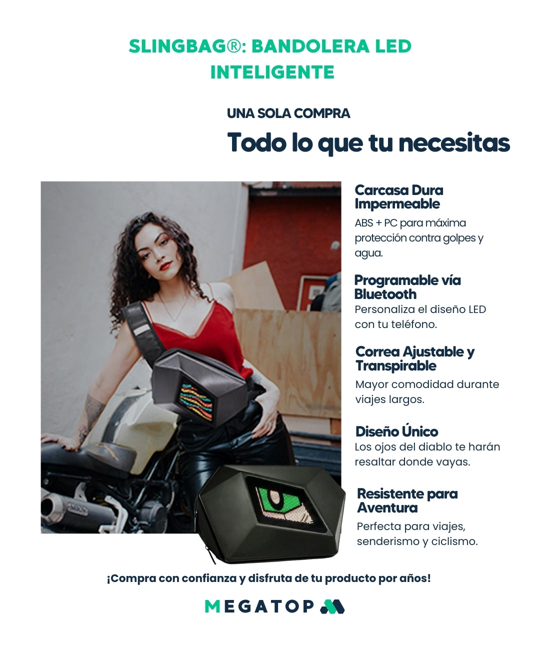 Slingbag: Bandolera LED INTELIGENTE