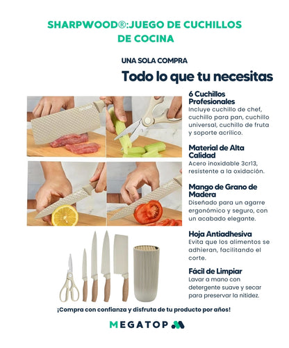 SharpWood: Juego de cuchillos de cocina