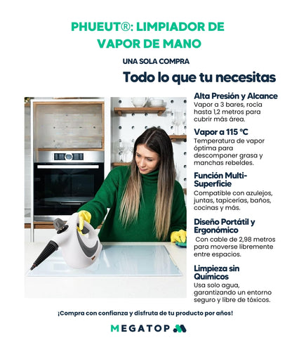 Phueut: Limpiador de vapor de mano