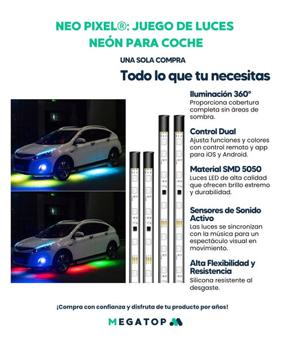 Neo Pixel: Juego de Luces Neón para Coche