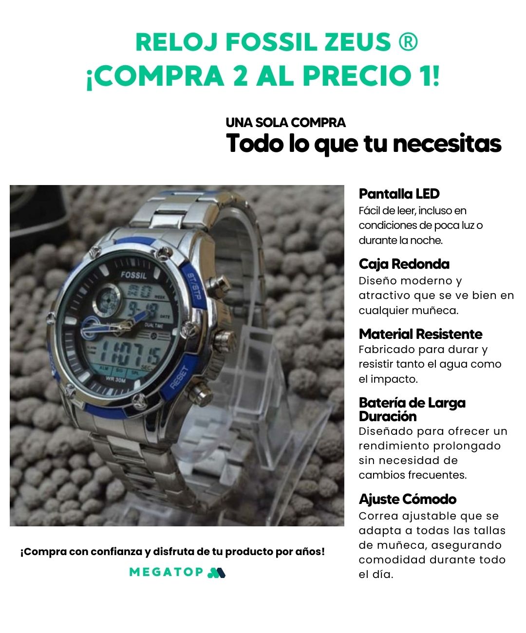 RELOJ FOSSIL ZEUS  (COMPRA 2 AL  PRECIO 1)🎁