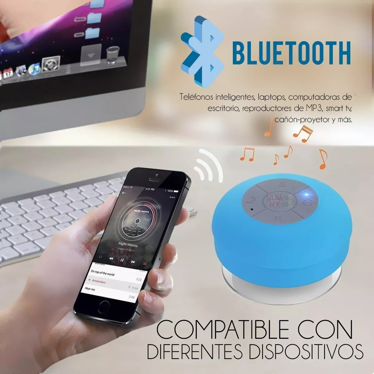 ShowerTune: Altavoz Bluetooth Resistente al Agua