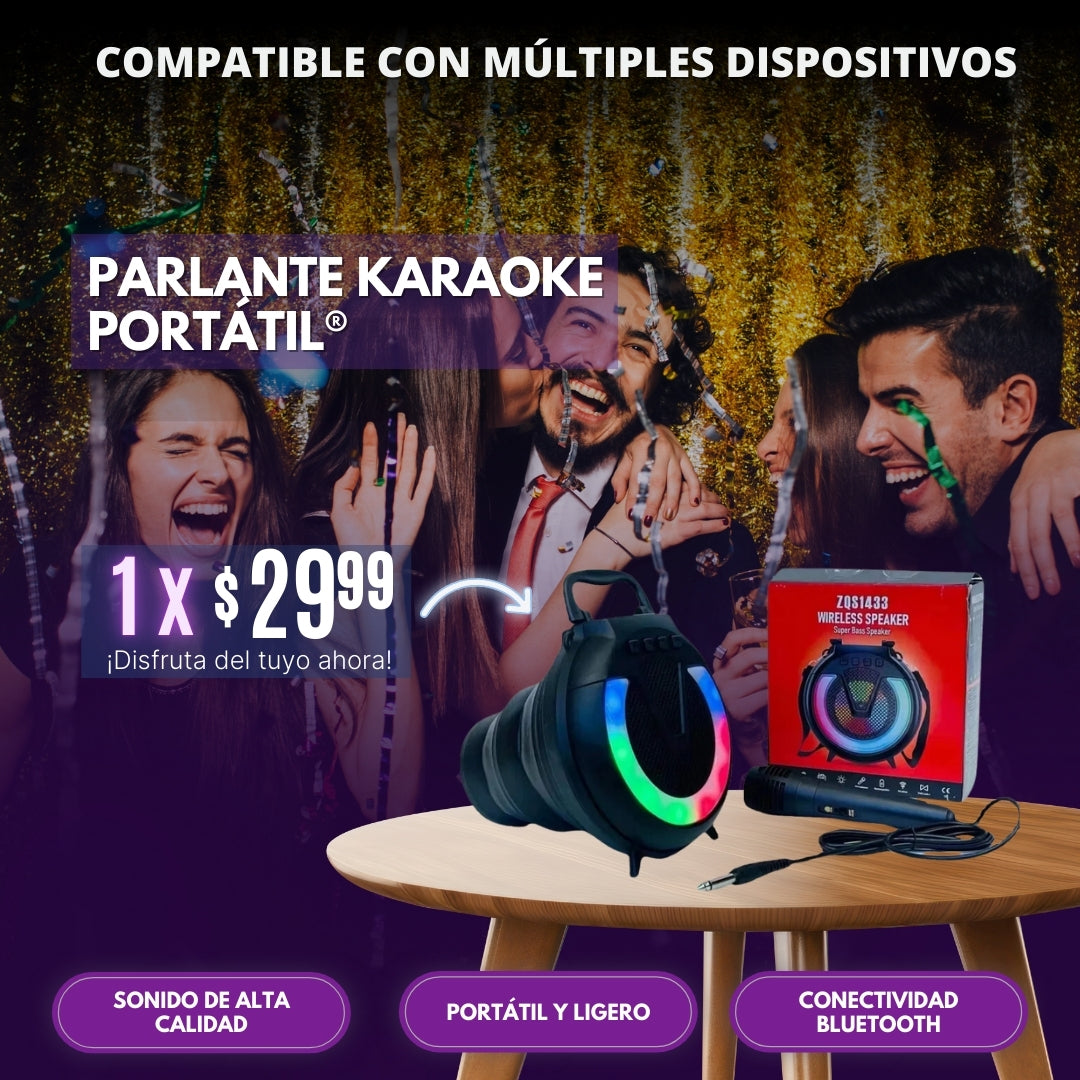 Parlante Karaoke: Altavoz portátil inalámbrico con Bluetooth