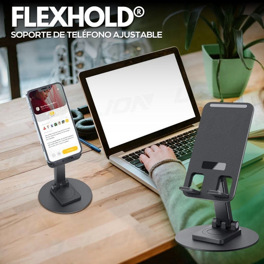 FlexHold®: Soporte de teléfono ajustable de 360°