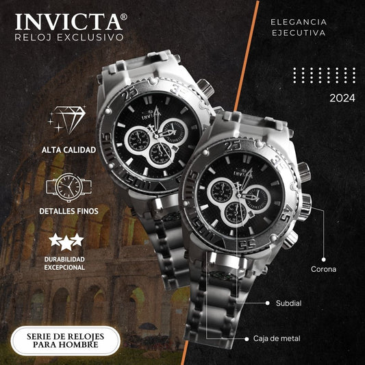 RELOJ INVICTA: Cronografo Plateado