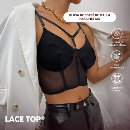 Lace Top®: Blusa de Corsé de Malla para Fiestas