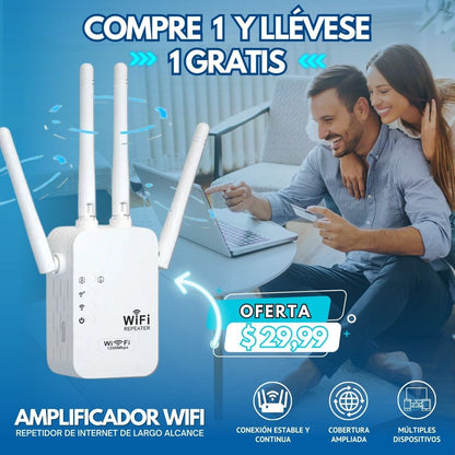 Amplificador de Internet:  300Mbps de Largo Alcance