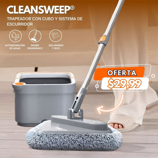 CleanSweep®: Trapeador con Cubo y Sistema de Escurridor