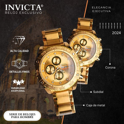 RELOJ INVICTA: Cronografo Dorado