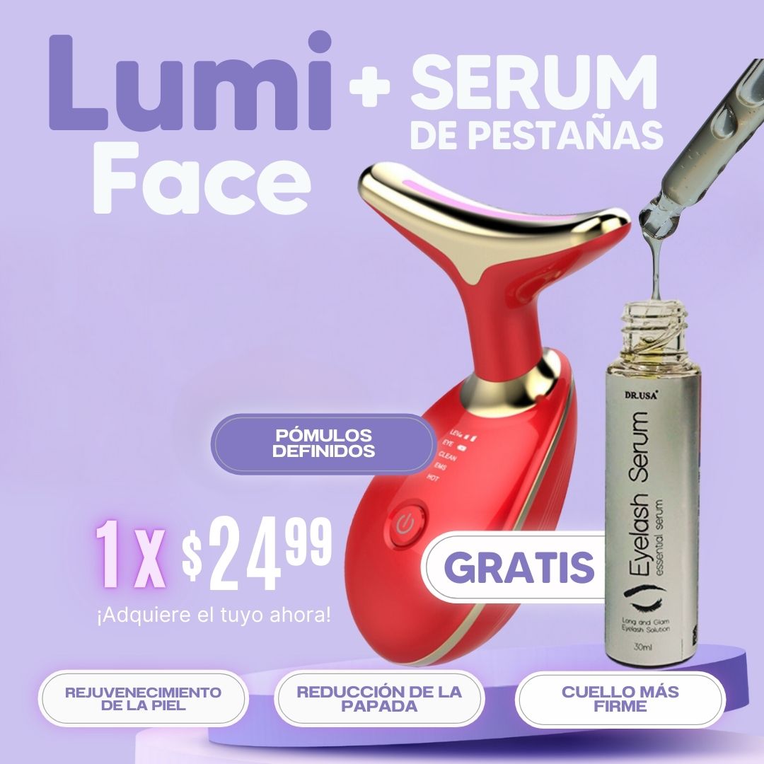 LumiFace®: Masajeador Facial Led + SERUM DE PESTAÑAS