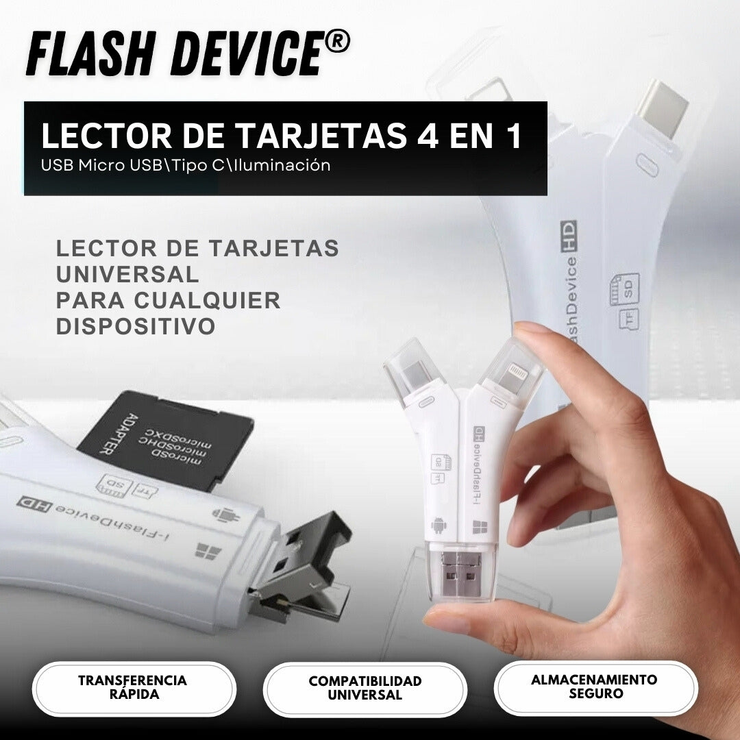 Flash Device: Lector de Tarjetas 4 en 1