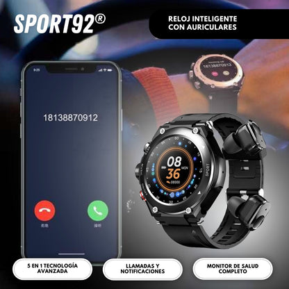 Sport92: Reloj Inteligente con Auriculares