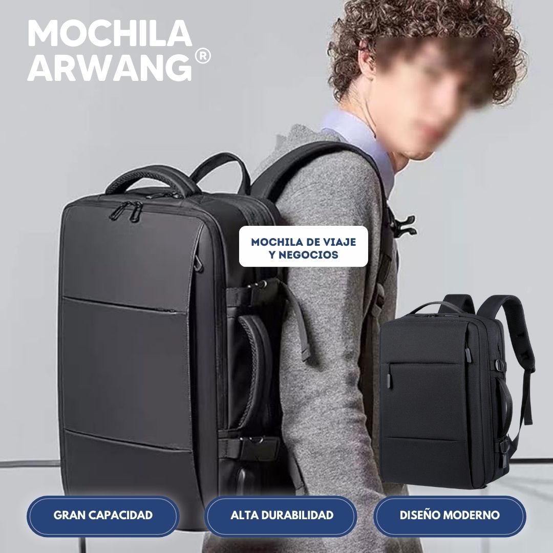 Mochila ARWANG®: Mochila de Viaje y Negocios para Hombre con USB