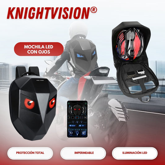 KnightVision: Mochila LED con Ojos y Bluetooth