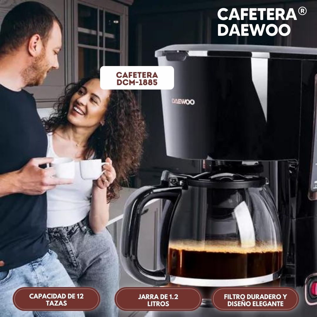 Cafetera Daewoo®: Cafetera de Filtro de 1.2L 12 tazas