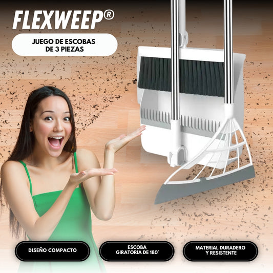 Flexweep: Juego de Escobas de 3 Piezas