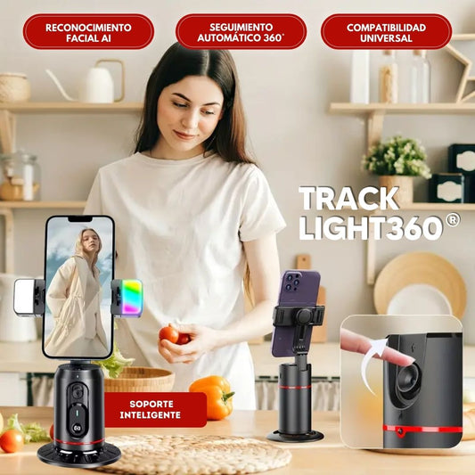 TrackLight 360®: Soporte inteligente para teléfono con seguimiento de cámara