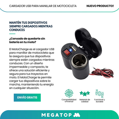 MotoCharge: Cargador USB para moto