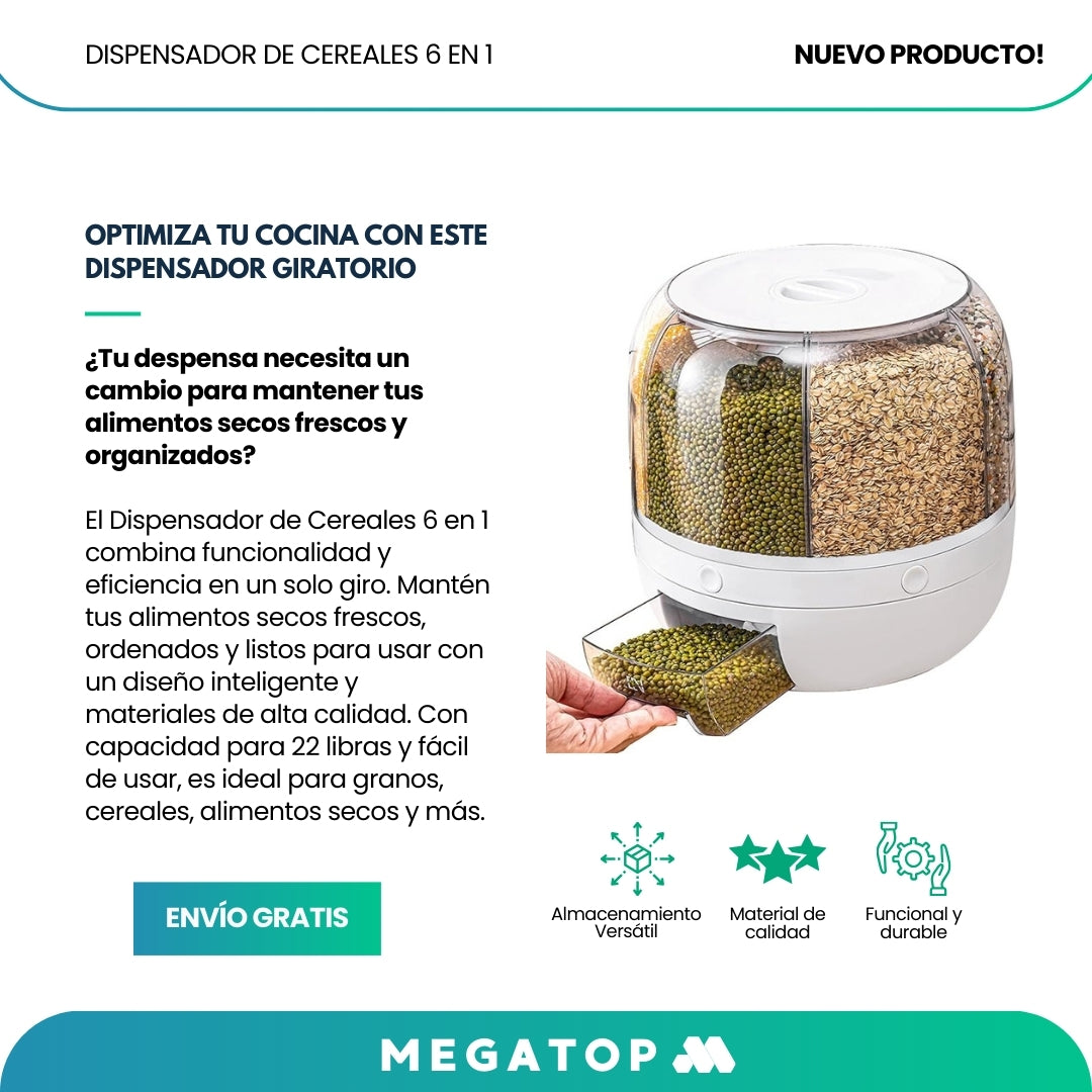 GrainPro: Dispensador de Cereales 6 en 1