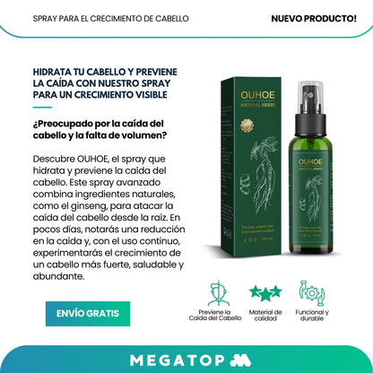 OUHOE: Spray para el Crecimiento de Cabello