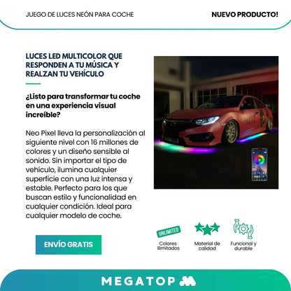 Neo Pixel: Juego de Luces Neón para Coche