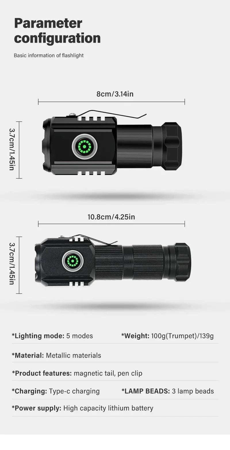 Mini linterna LED portable