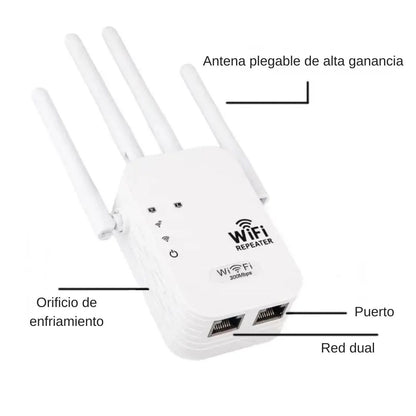 Amplificador de Internet:  300Mbps de Largo Alcance