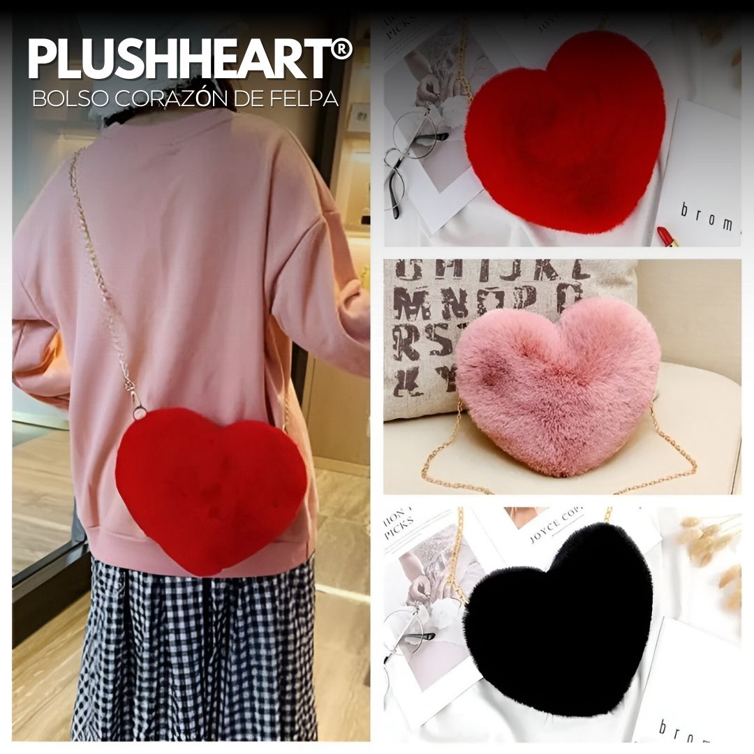 PlushHeart®: Bolso corazón de felpa