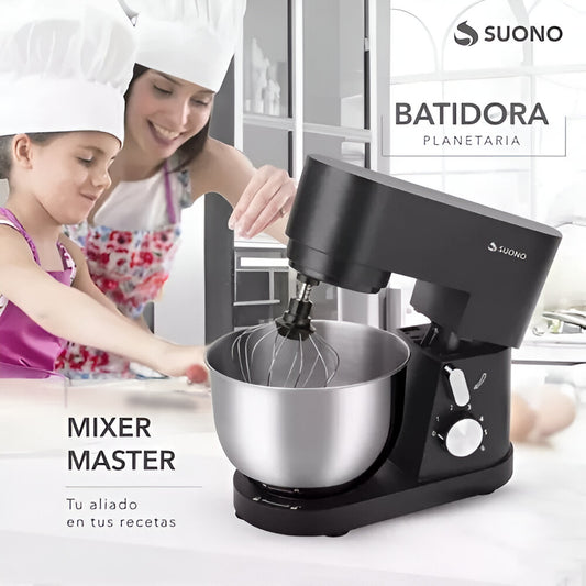 Batidora SUONO®: Batidora Amasadora 4.5 L - 3 En 1 - 1000w