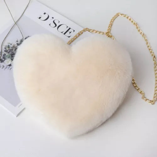 PlushHeart®: Bolso corazón de felpa