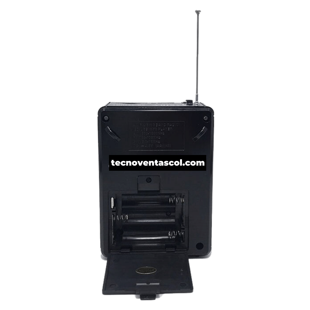 Parlante 8 bandas, Reflector, Bluetooth, Carga celulares, USB, SD, AUX, Radio AM, FM, SW - Tecnoventas